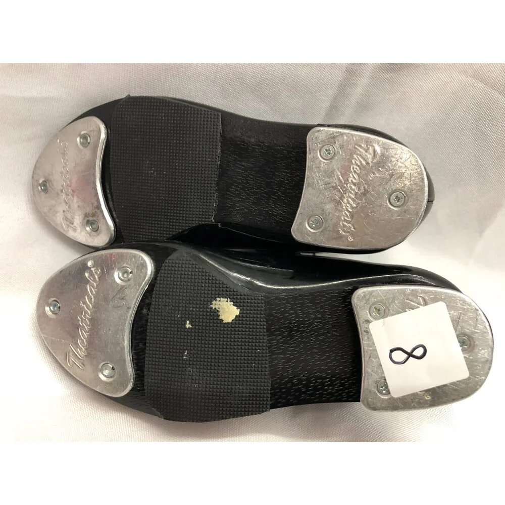 Pre-Owned Dance Tap Shoes Theatricals Kids 8M Mary Jane Black Easy Strap